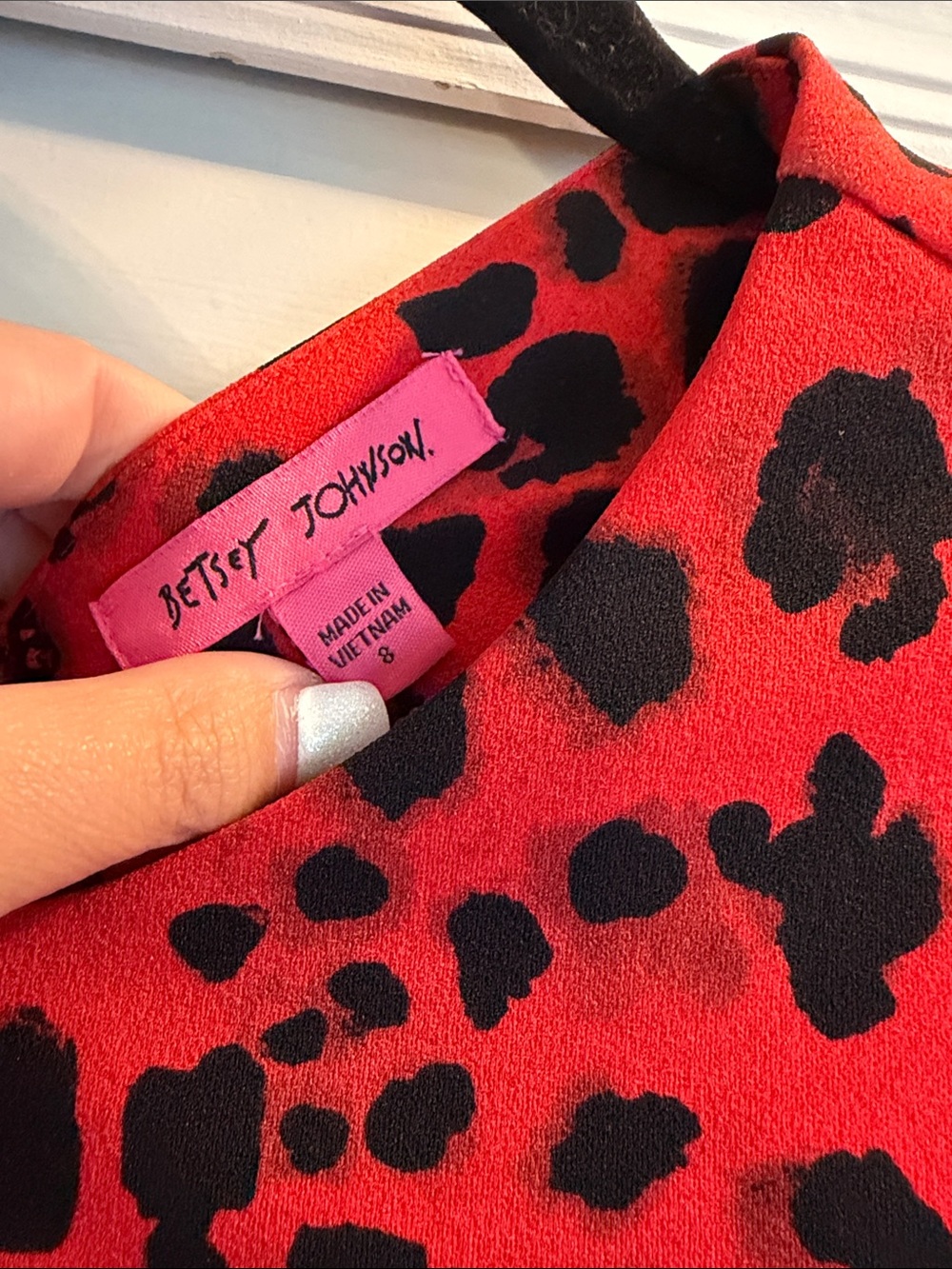 Betsey Johnson Red and Black Leopard Print Midi Dress NWT - Picture 7 of 9